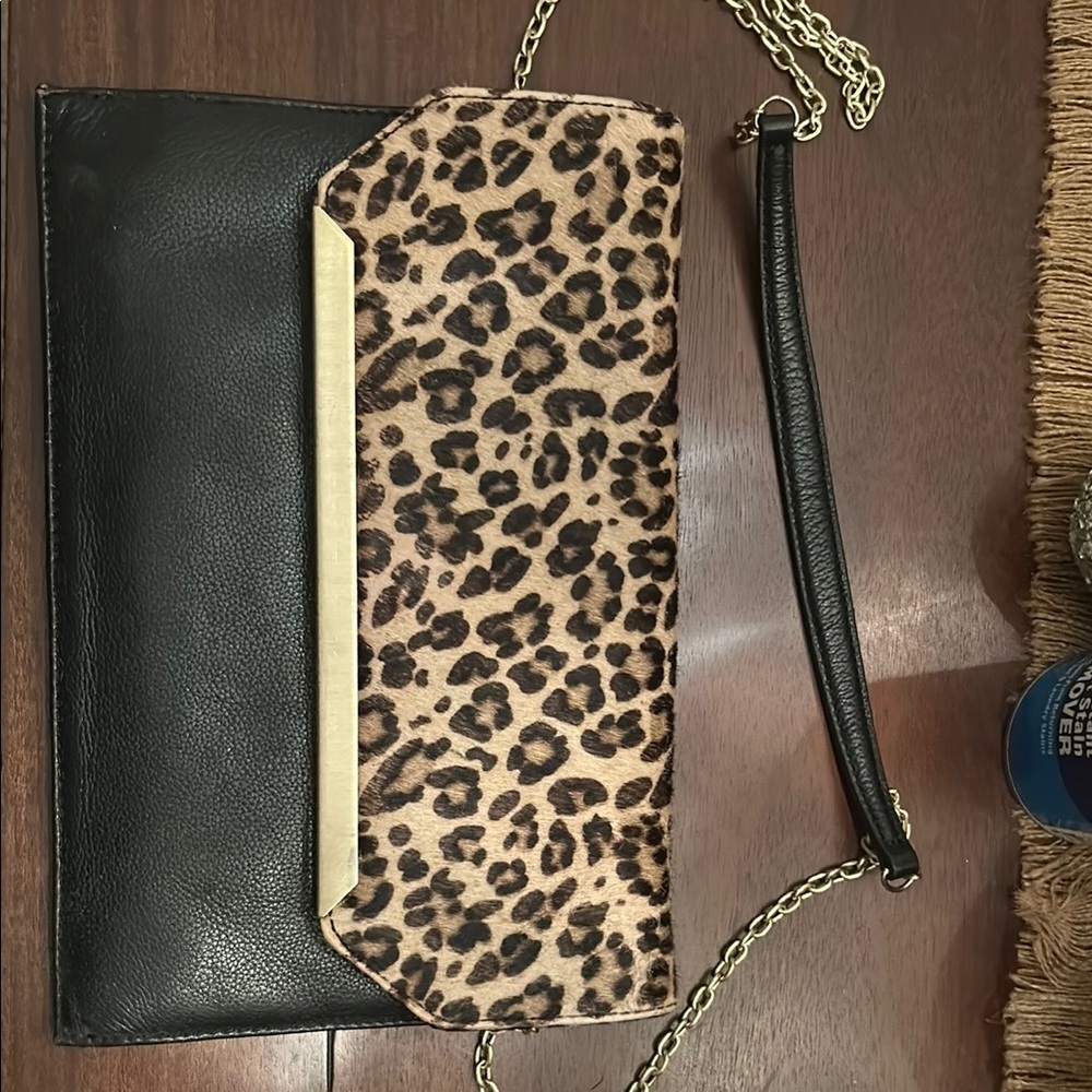 Silpada Leopard Print and Black Clutch Bag